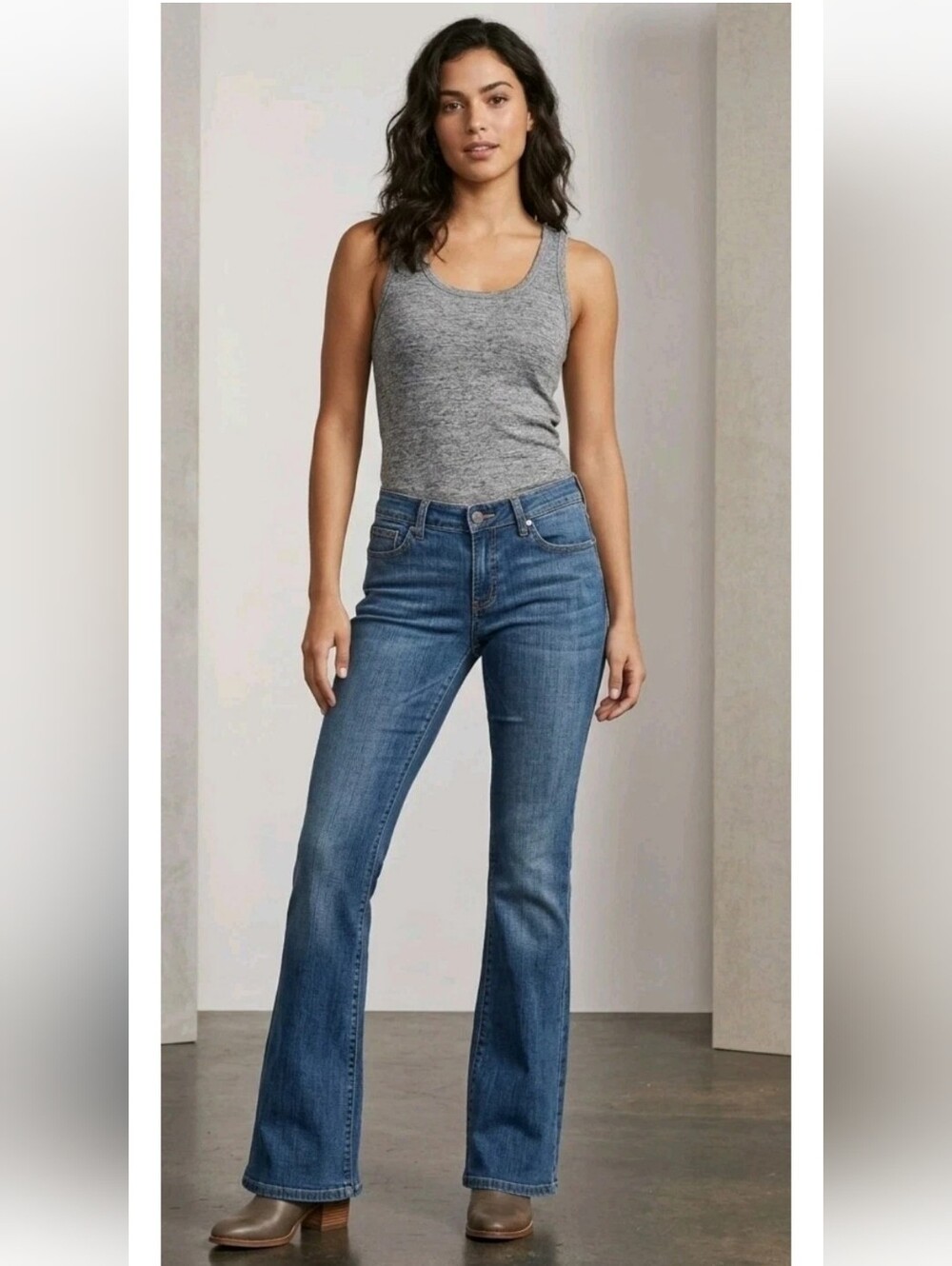 Y2k Venus The Goddess Fit Bootcut Flare Jeans Denim Dark Blue Stretch 8 NEW